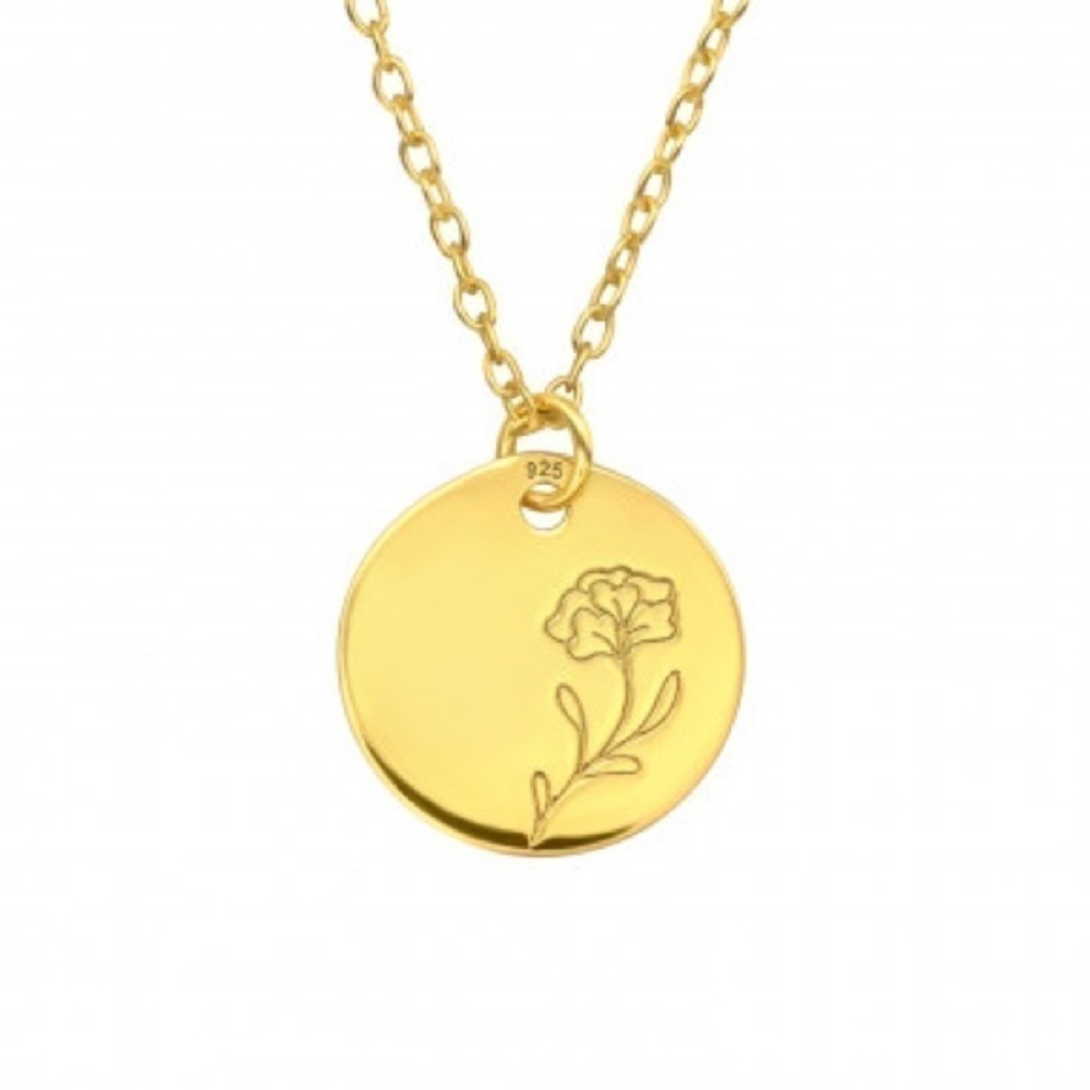 14k Gold Vermeil Carnation Flower Necklace